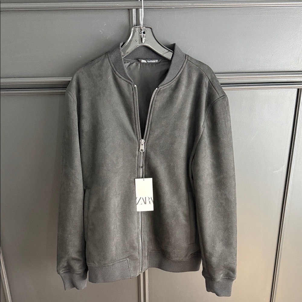 Zara Men's Gray Zip-Up Sweater Jacket